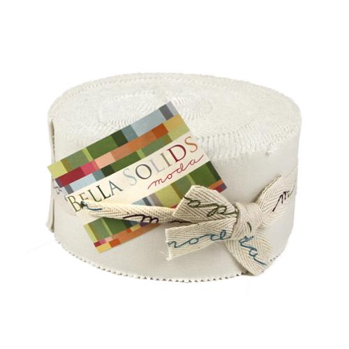 Bella Solids 2.5" Jelly Roll White 40 Pcs 9900JR 98 Moda