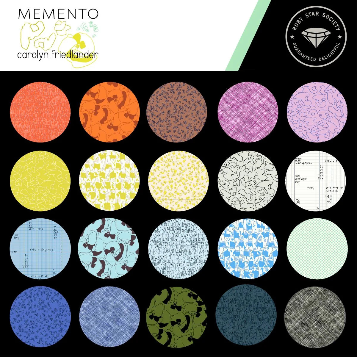 Memento Crosshatch Black RS8007 17 Carolyn Friedlander Ruby Star Moda Half Yard