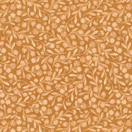 Novella Antiqued Vine Autumn Gold Sally Barlow P&B Textiles NOVE6397 AU Half Yard