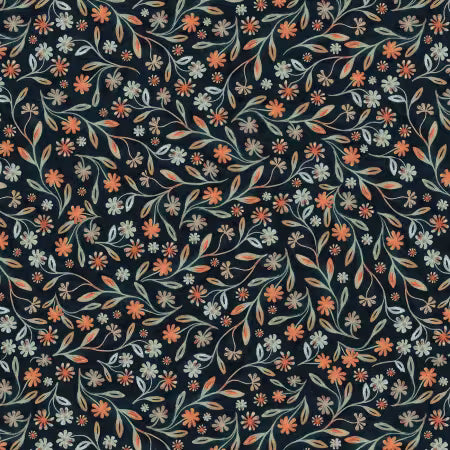 Novella Antiqued Vine Navy Sally Barlow P&B Textiles NOVE6397 N Half Yard