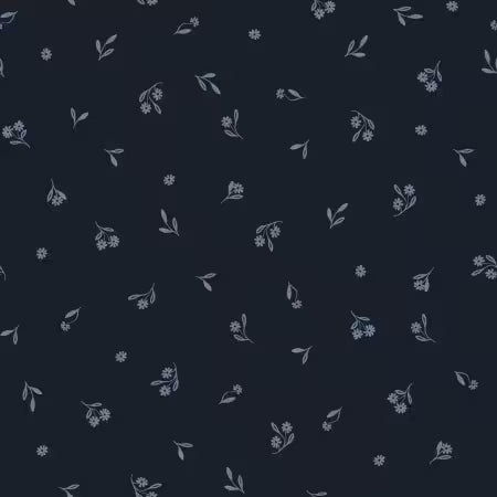 Novella Dainty Sprig Toss Navy Sally Barlow P&B Textiles NOVE6400 N Half Yard