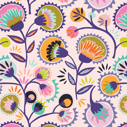 Oh Meow! Kattaland Flora OHM-33440 Jessica Swift Art Gallery Half Yard