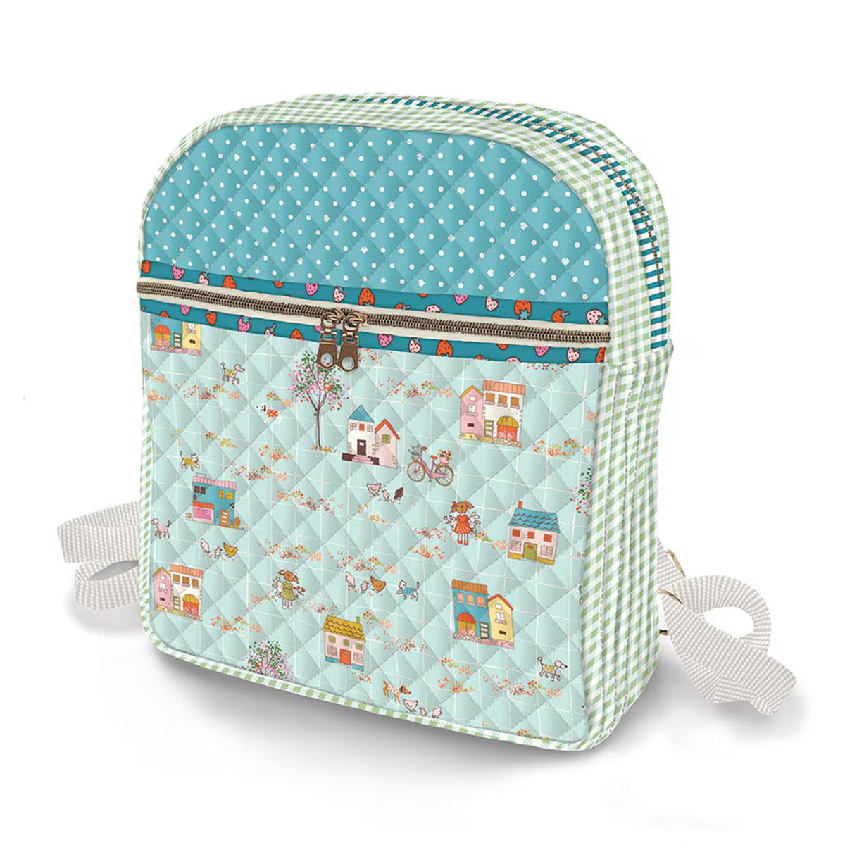 Ashmere Backpack Panel Blue Minki Kim Riley Blake P18899­-BLUE