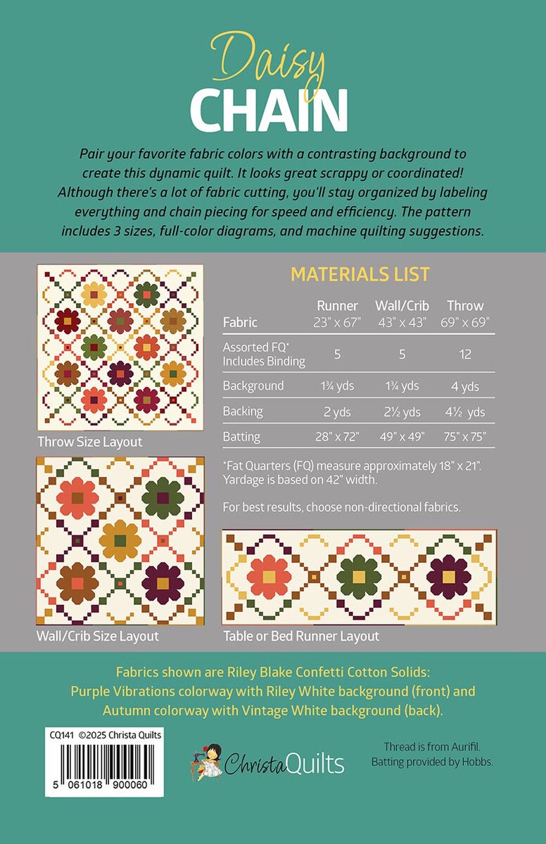 Christa Quilts Daisy Chain Quilt Pattern P290-DAISYCHAIN Christa Watson Riley Blake