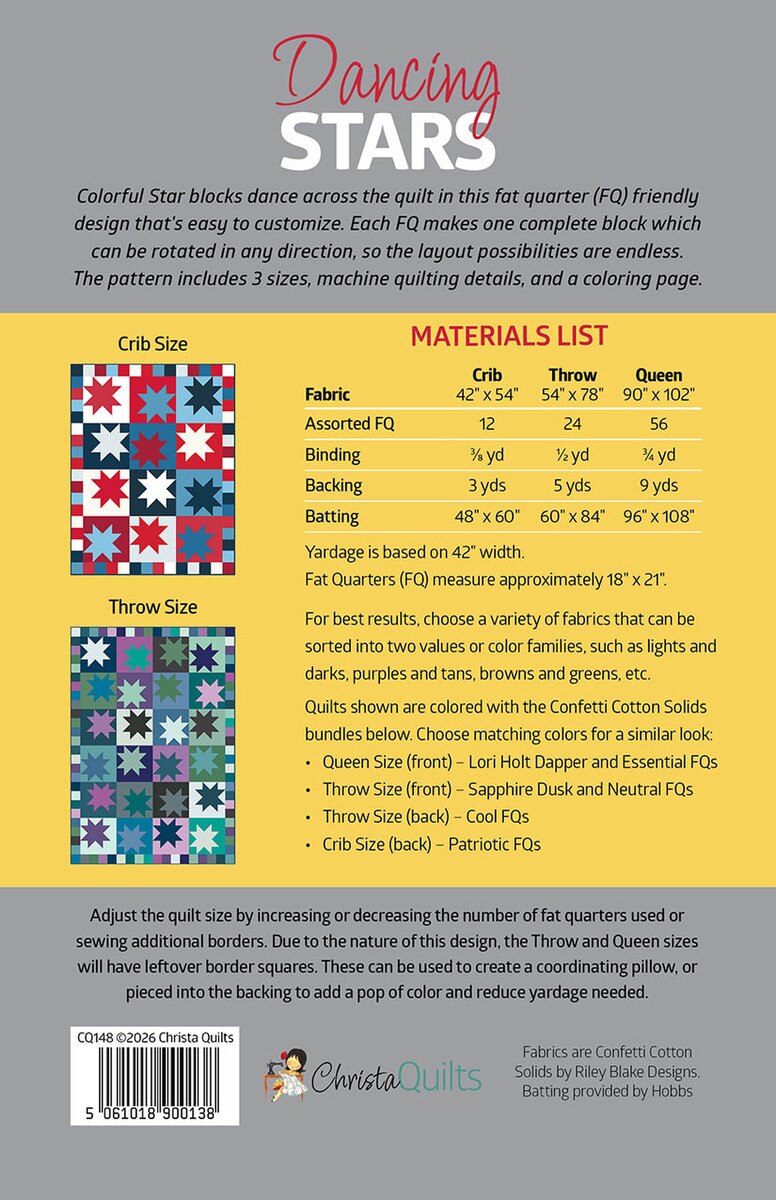 Christa Quilts Dancing Stars Quilt Pattern P290-DANCINGSTARS Christa Watson Riley Blake