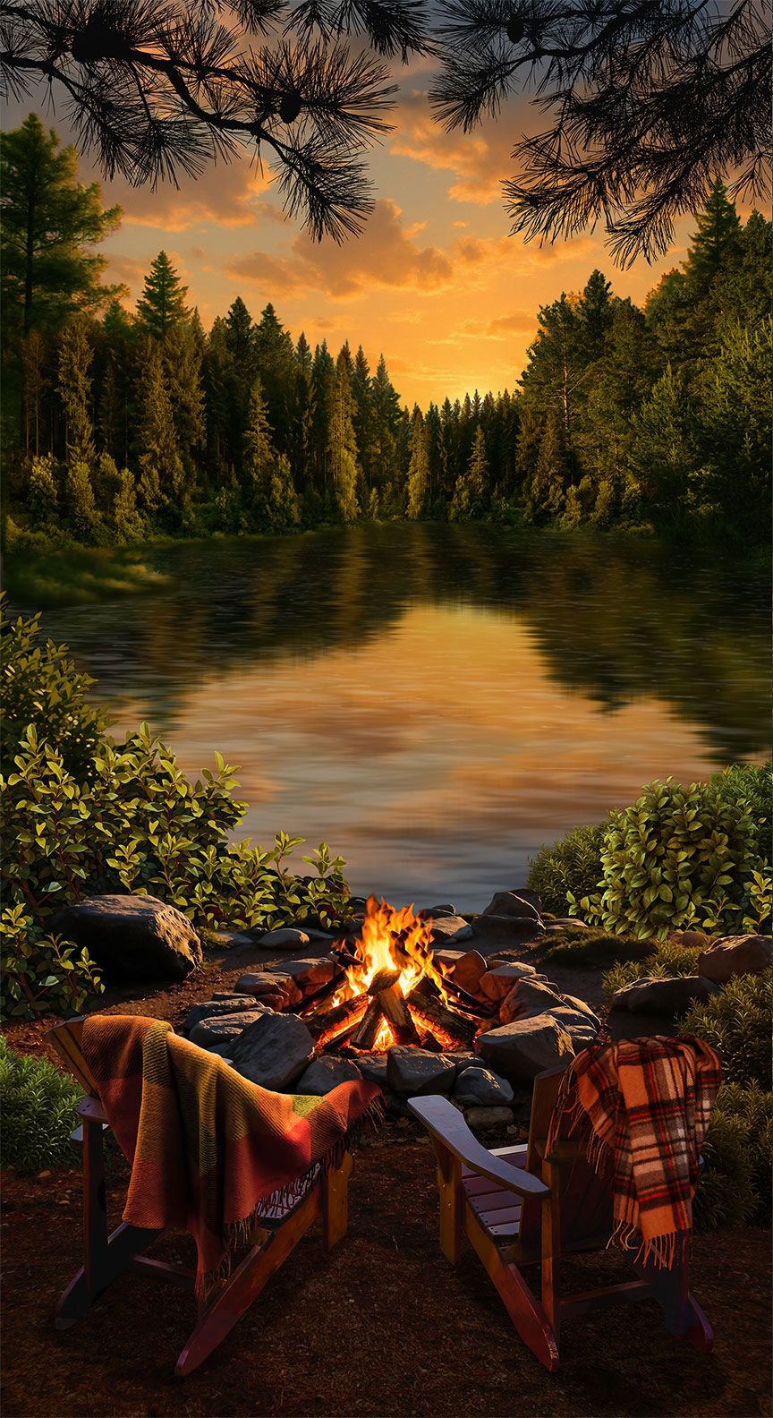 Great Escape PANEL-CD4643 MULTI Camping Scenic 24" Panel Timeless Treasures