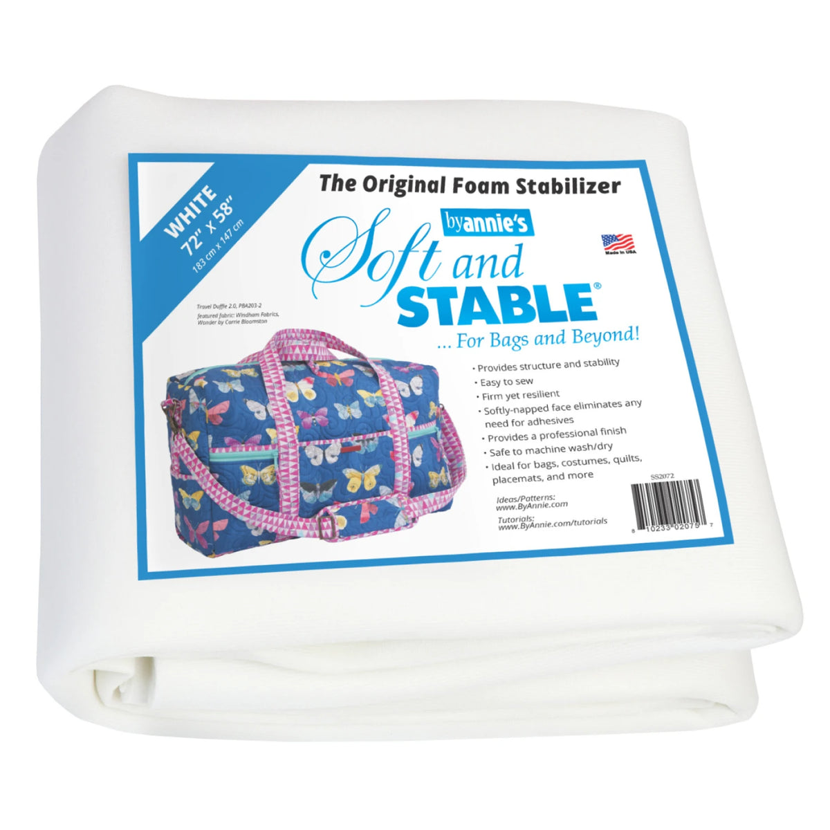Soft and Stable White 100% Polyester Foam Stabilizer 72in x 58in - PBASS2072