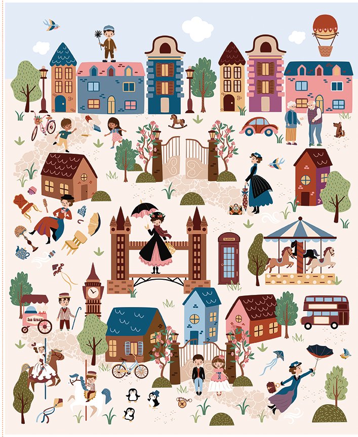 A Spoonful of Sugar 1 Yard Panel PD17089 Riley Blake By Jennifer Long