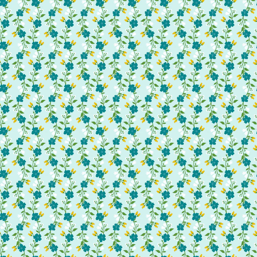 Matilda Pearl Blue by Terri Henson for Poppie Cotton MA25115 by the Half Yard