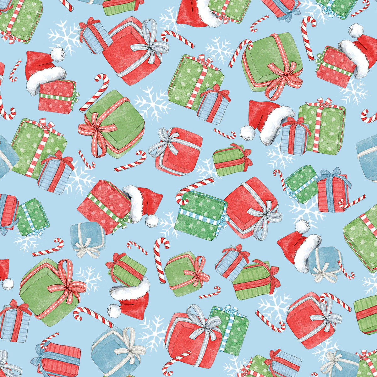 Frost & Fable Gift Toss Light Blue FFAB05799LB Leslie Trimbach P&B Half Yard