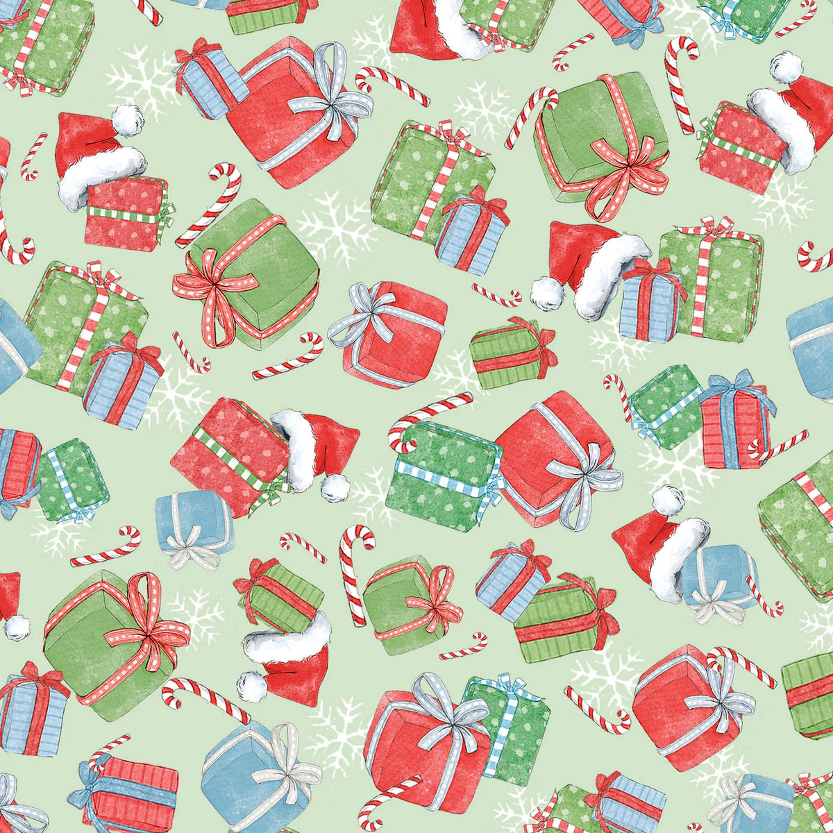 Frost & Fable Gift Toss Light Green FFAB05799LG Leslie Trimbach P&B Half Yard
