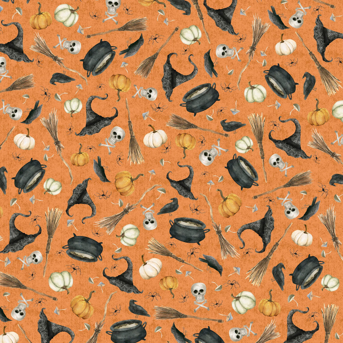 Hocus Pocus Small Halloween Toss Orange HPOC05828O Deane Beesley P&B Half Yard