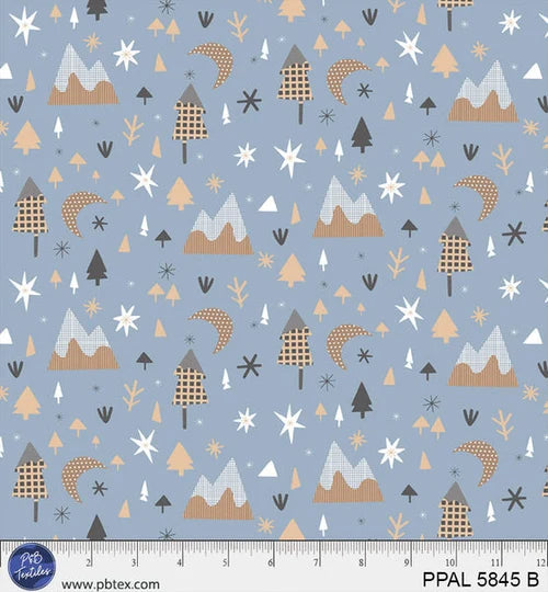 Polar Pals Scenic One-way PPAL05845B Sally Darby P&B Half Yard