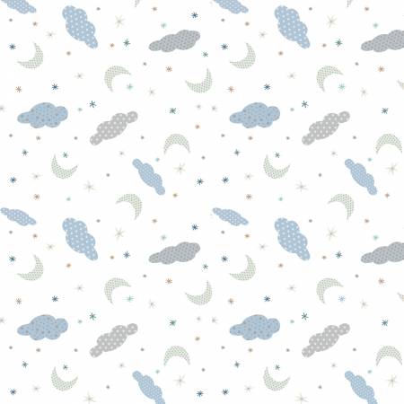 Polar Pals Tossed Night Sky PPAL05846W Sally Darby P&B Half Yard