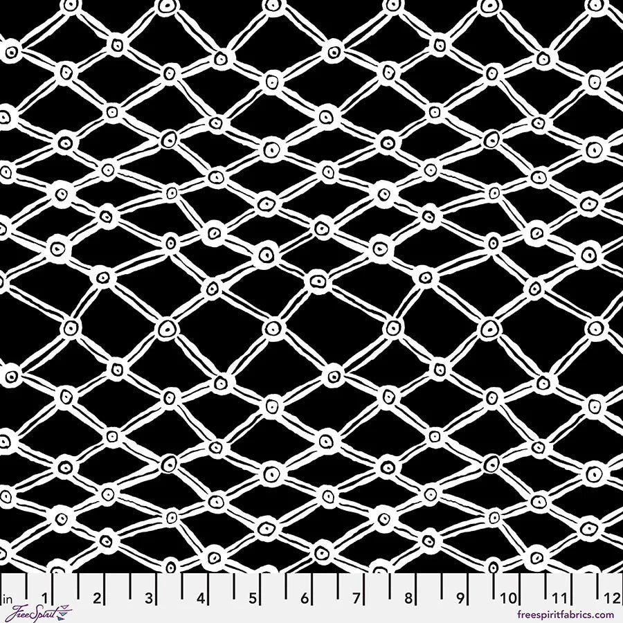 Kaffe Fassett Collective Black White Nets PWBM036-BLACKWHITE Half Yard
