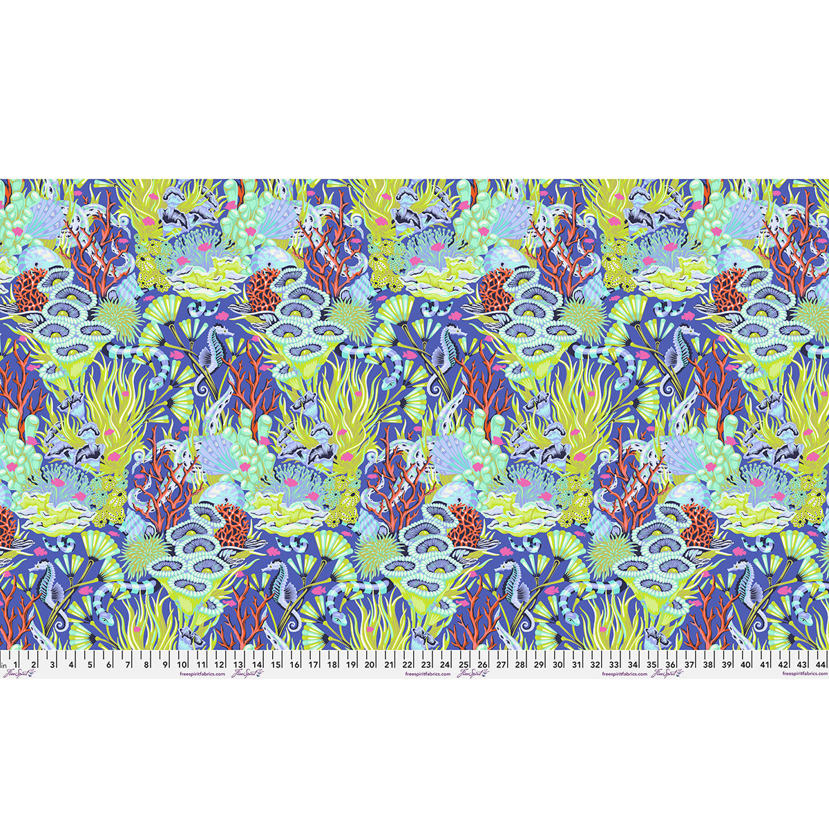 Floral Reef Reef What You Sew Marine Tula Pink PWTP264.MARINE By the Half Yard