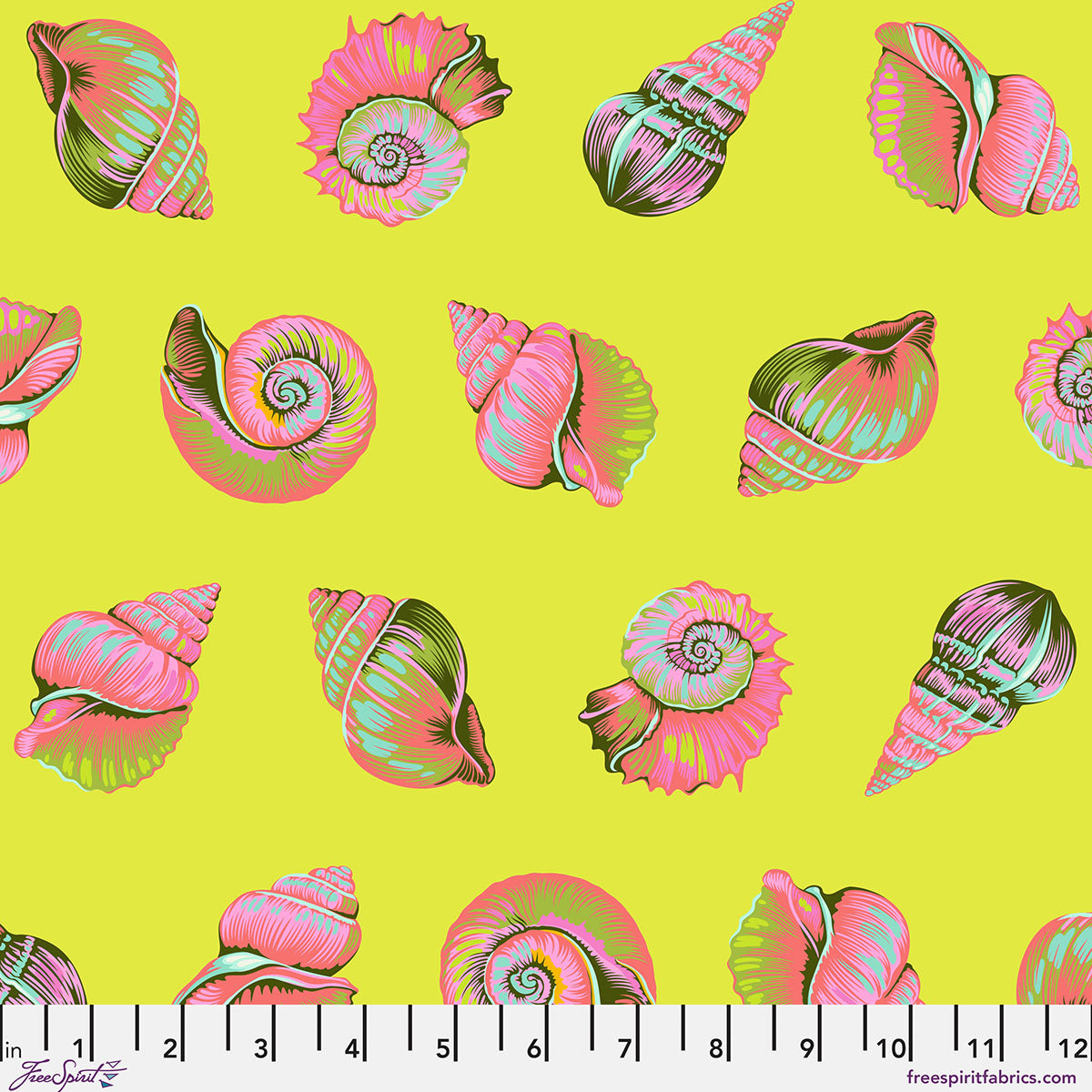 Floral Reef Lil Shelly Seagrass Tula Pink PWTP266.SEAGRASS By the Half Yard