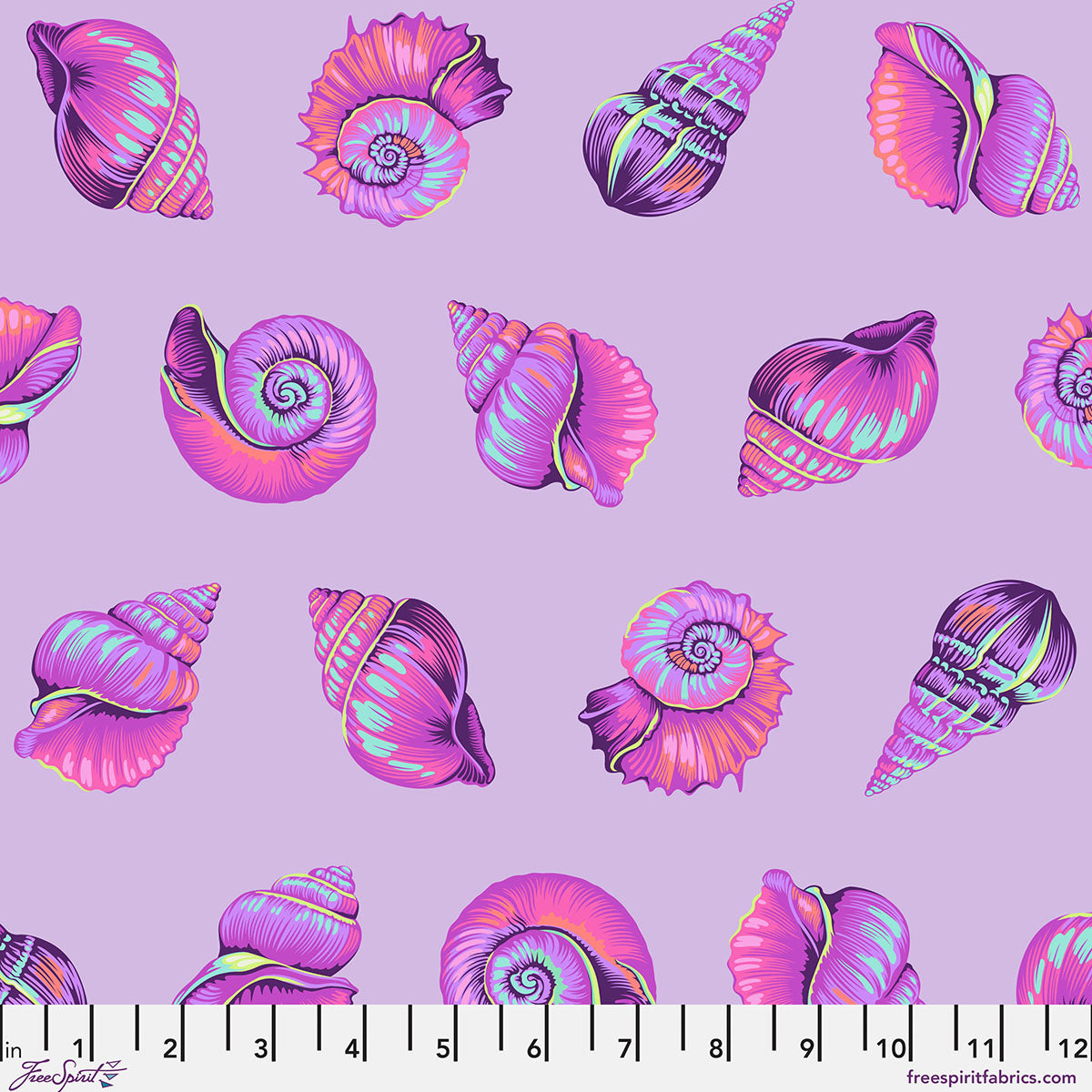 Floral Reef Lil Shelly Ultraviolet Tula Pink PWTP266.ULTRAVIOLET By the Half Yard