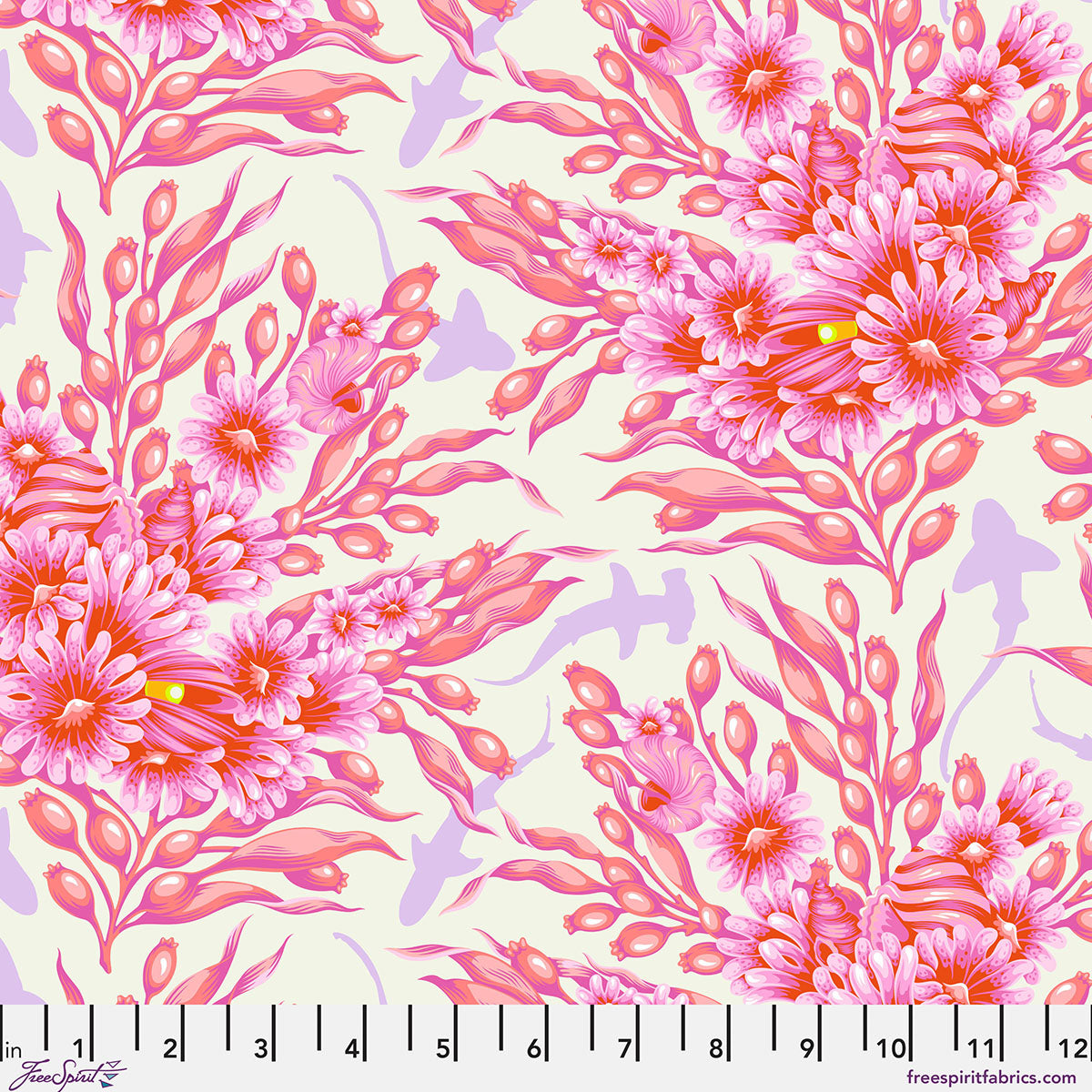 Floral Reef Shadow Sharks Delphine Tula Pink PWTP267.DELPHINE By the Half Yard