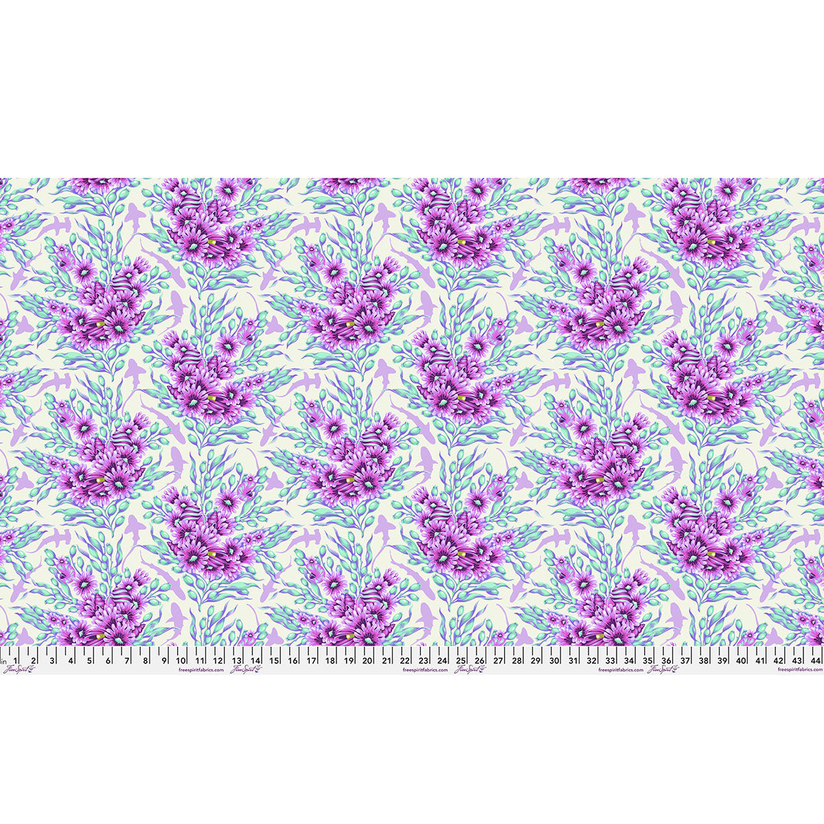 Floral Reef Shadow Sharks Ultraviolet Tula Pink PWTP267.ULTRAVIOLET By the Half Yard