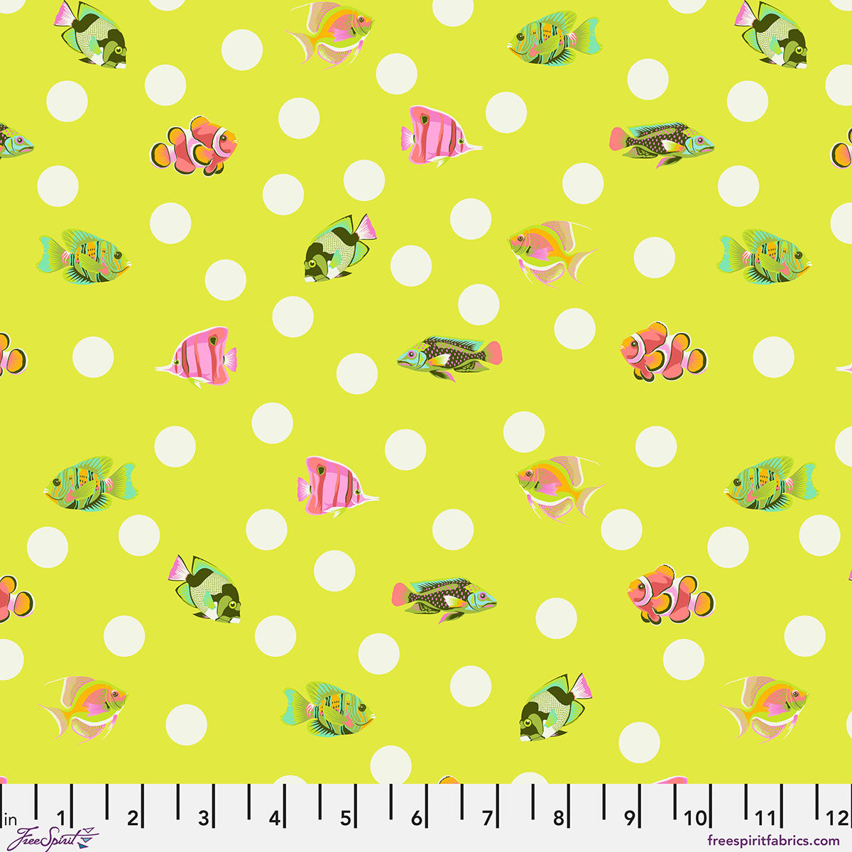 Floral Reef School Crossing Seagrass Tula Pink PWTP268.SEAGRASS By the Half Yard