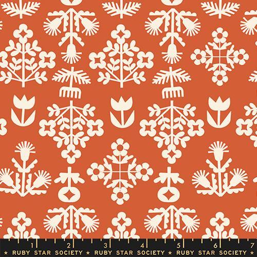 Paper Cuts 2 Fresh Persimmon Orange Ruby Star RS1110 16 HALF YARD