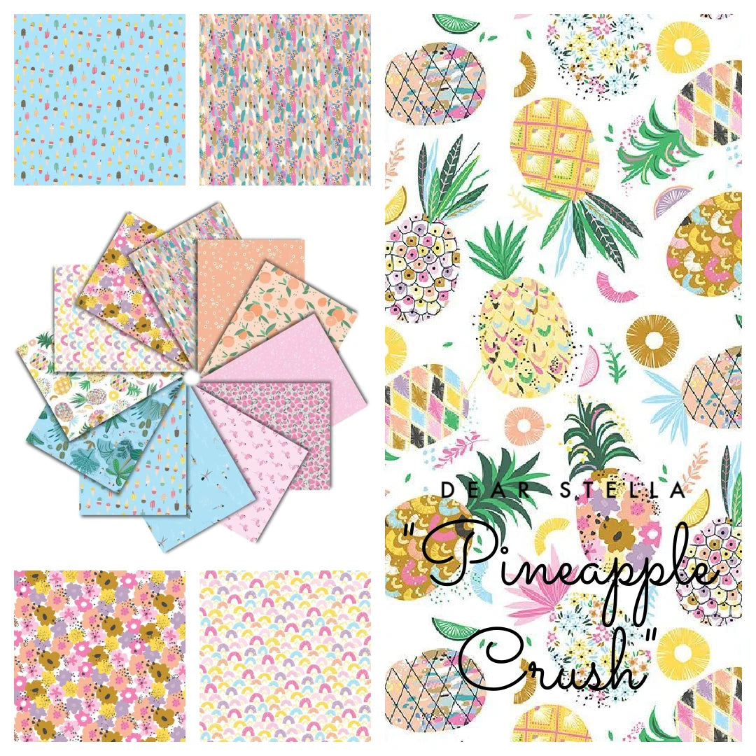 Pineapple Crush Wild Swimming STELLA-D3043 AZURE Dear Stella Half Yard