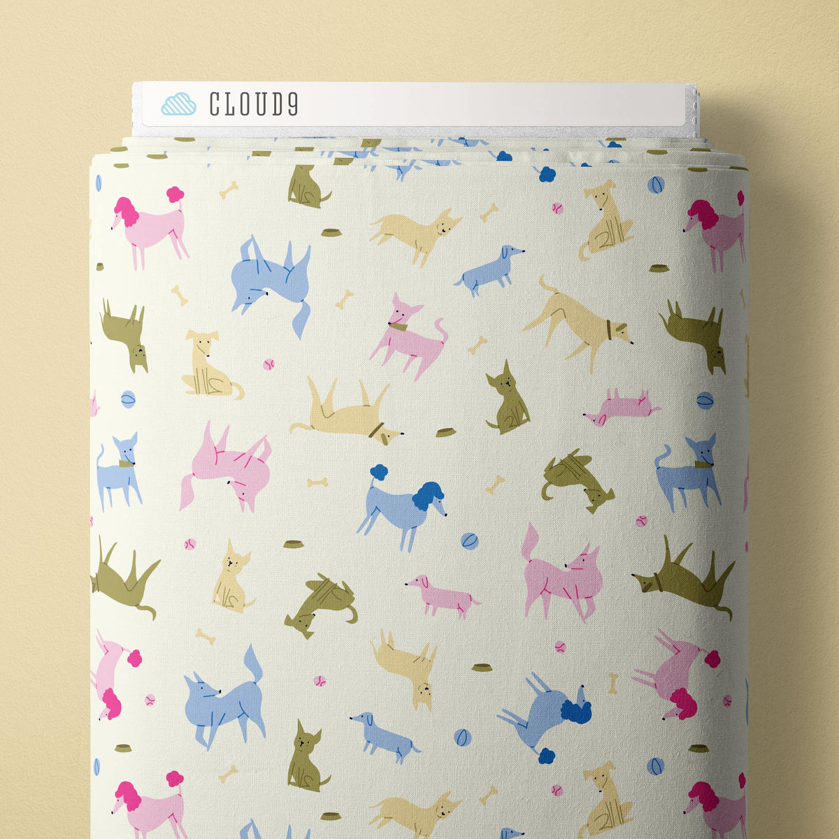 Playful Dogs Dogs Dogs Dogs Cloud9 228572 Half Yard