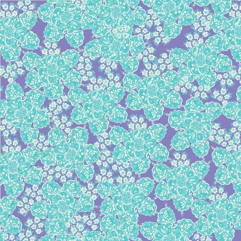 Studio Palettes Fortiny Flower Blue RB Studios RBSSP239307 By the Half Yard