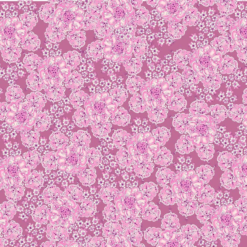 Studio Palettes Fortiny Flower Magenta RB Studios RBSSP239332 By the Half Yard