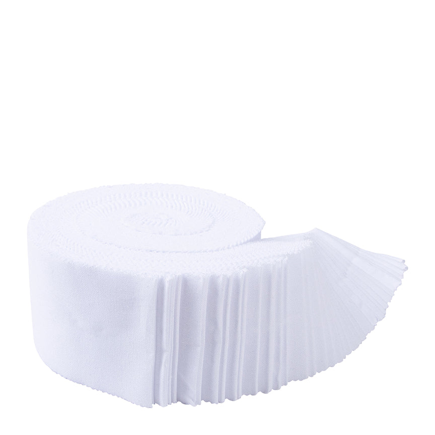Confetti Cotton Bright White 2.5 Inch Rolie Polie, 40 Pcs. Riley Blake RP-120-BWHITE-40