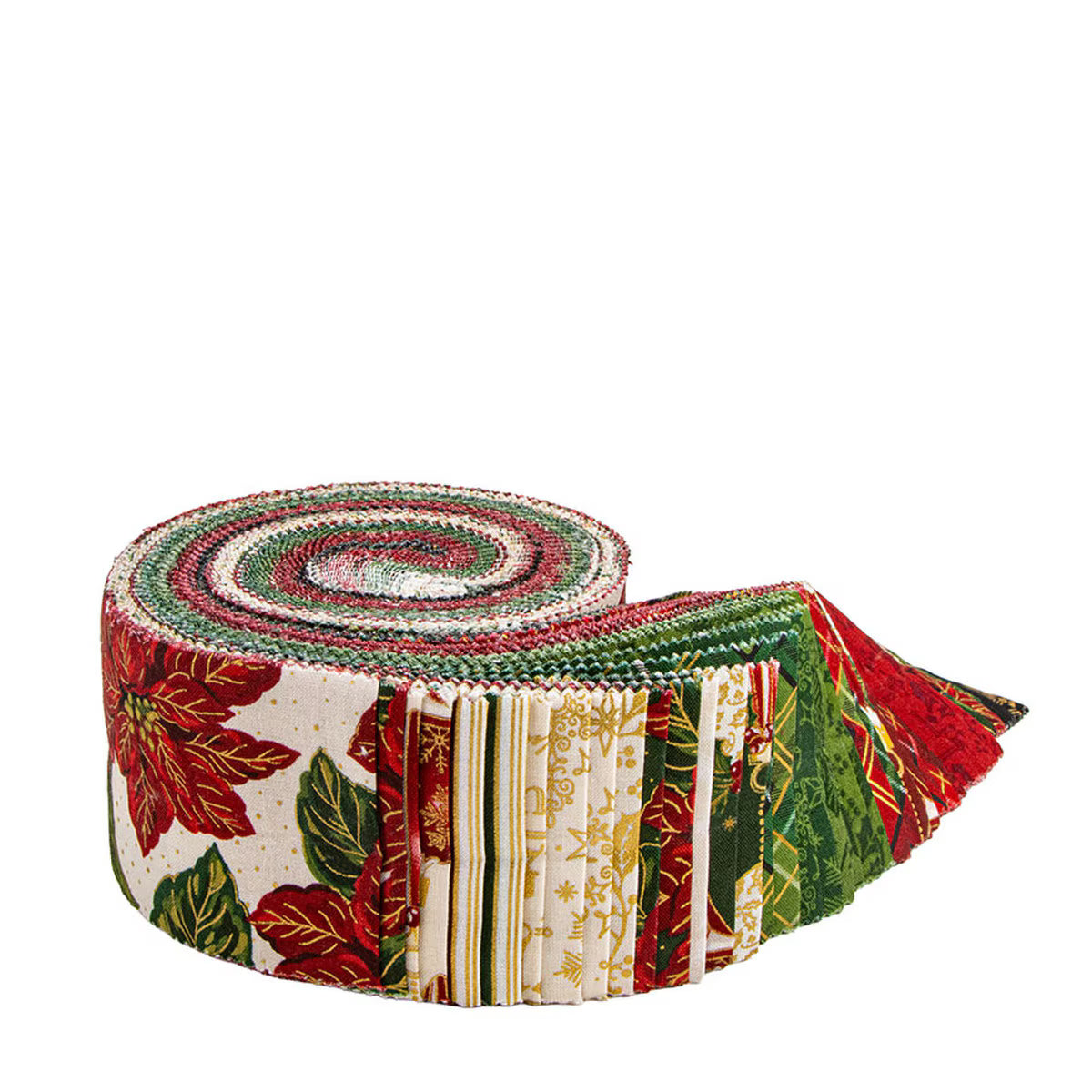 Poinsettias at Christmas RP­-17630­-40 2.5" Rolie Polie Jennifer Bosworth Riley Blake