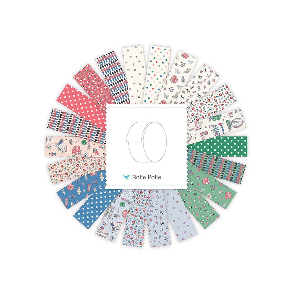 From London, With Love RP­-18990­-40 2.5" Rolie Polie Cath Kidston Riley Blake