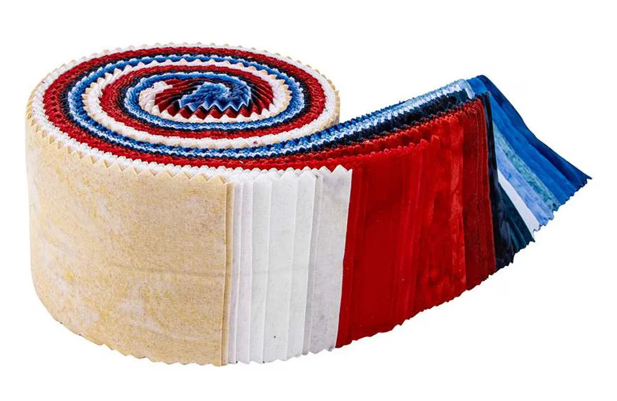 Batiks Hand-Dyes Freedom Flair 2.5" Rolie Polie Jelly roll RP-21008-40 Riley Blake