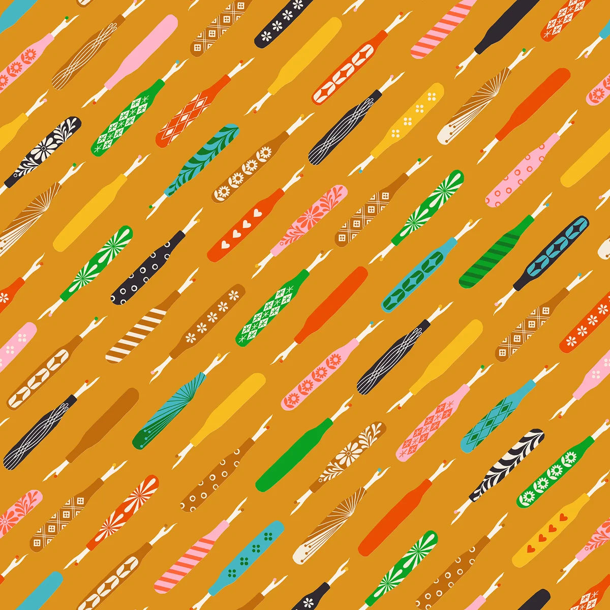 1-800-NOTION Retro Seam Rippers Honey Orange Ruby Star RS521014 Half Yard