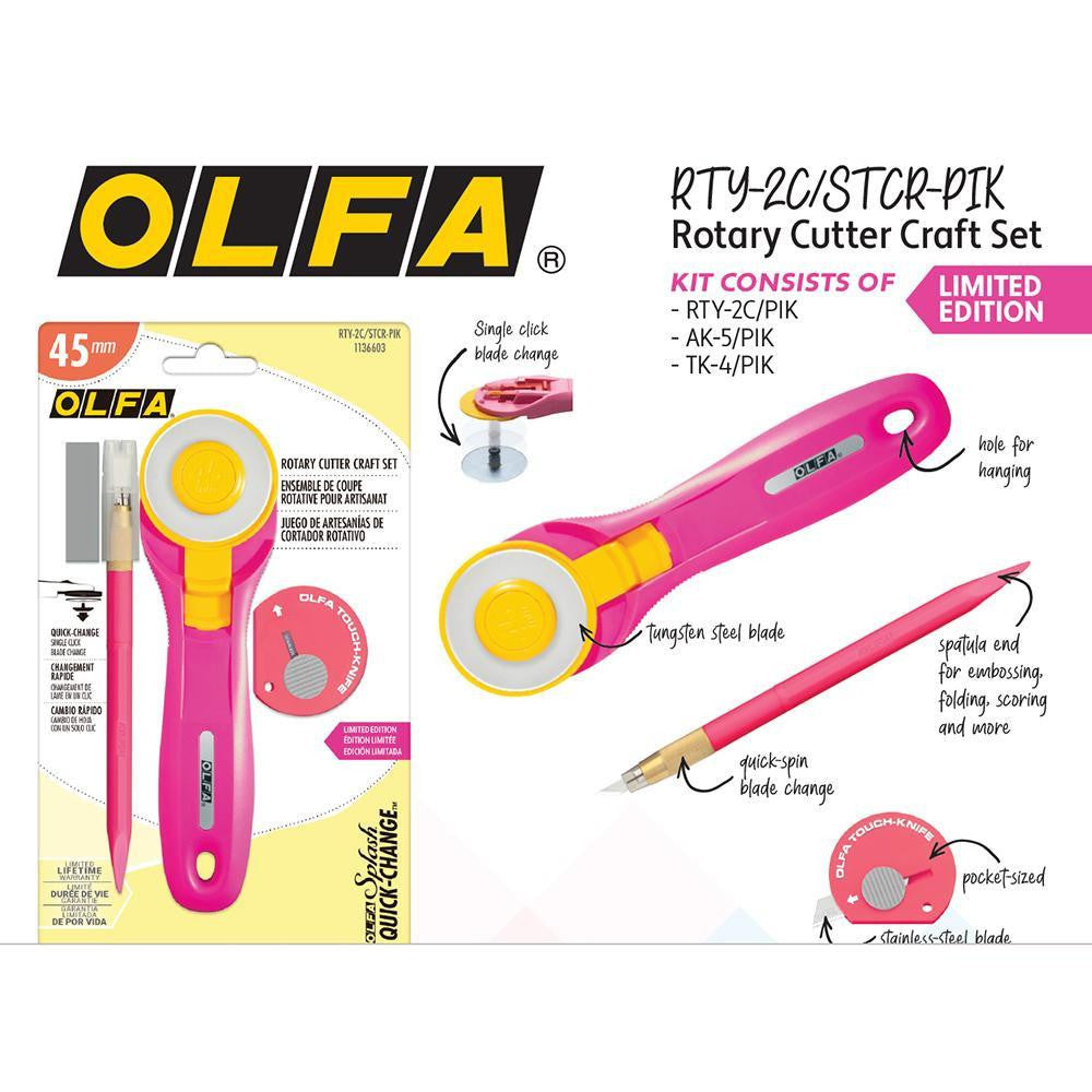 OLFA Quick-Change Rotary Cutter w/Art Knife + Touch Knife RTY-2C/STCR-PIK