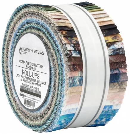 Earth Views Roll Up 2.5" Strips Jelly Roll Karen Nyberg RU-1074-40 Robert Kaufman
