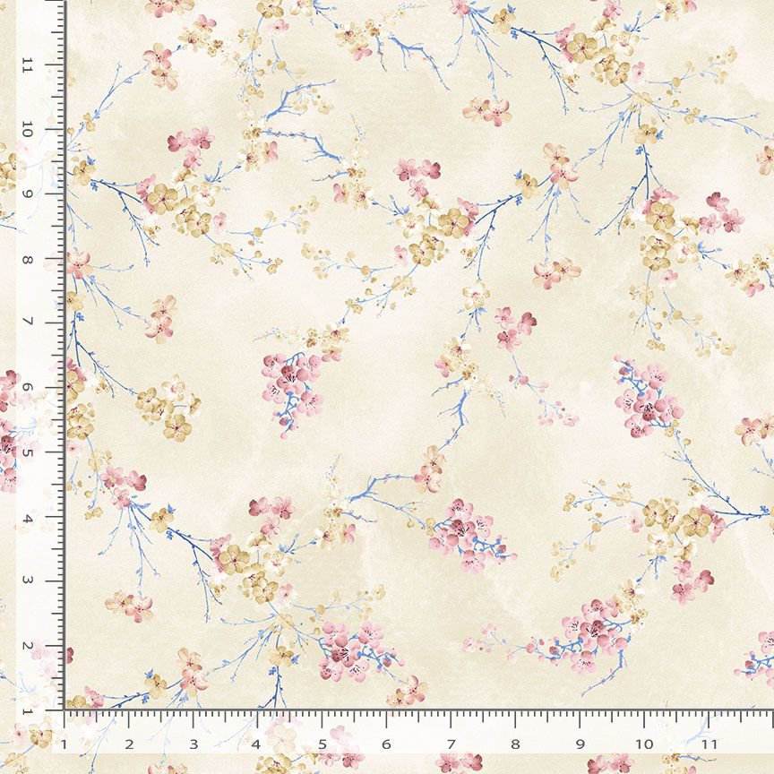 Sapphire SAPPHIRE-CD4666 BEIGE Cherry Blossom Chong-a Hwang Timeless Treasures Half Yard