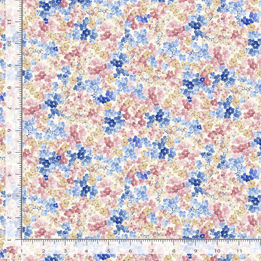 Sapphire SAPPHIRE-CD4667 MULTI Packed Cherry Blossoms Chong-a Hwang Timeless Treasures Half Yard