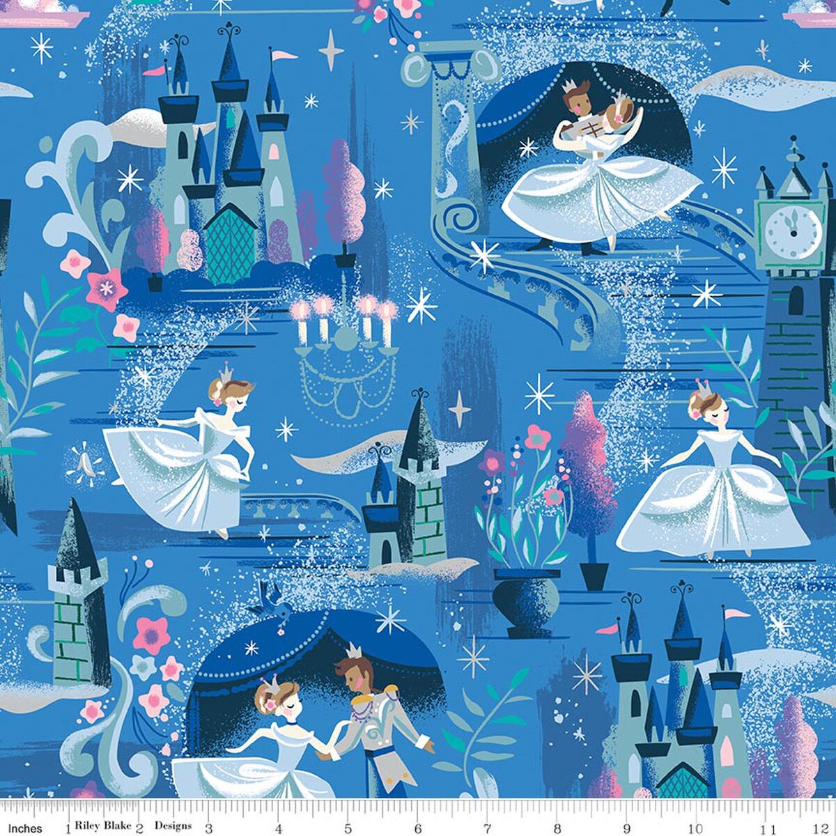 Wishes SC18070­-BLUEBERRY The Ball Sparkle Jill Howarth Riley Blake Half Yard