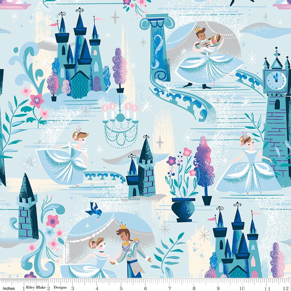 Wishes SC18070­-POWDER The Ball Sparkle Jill Howarth Riley Blake Half Yard