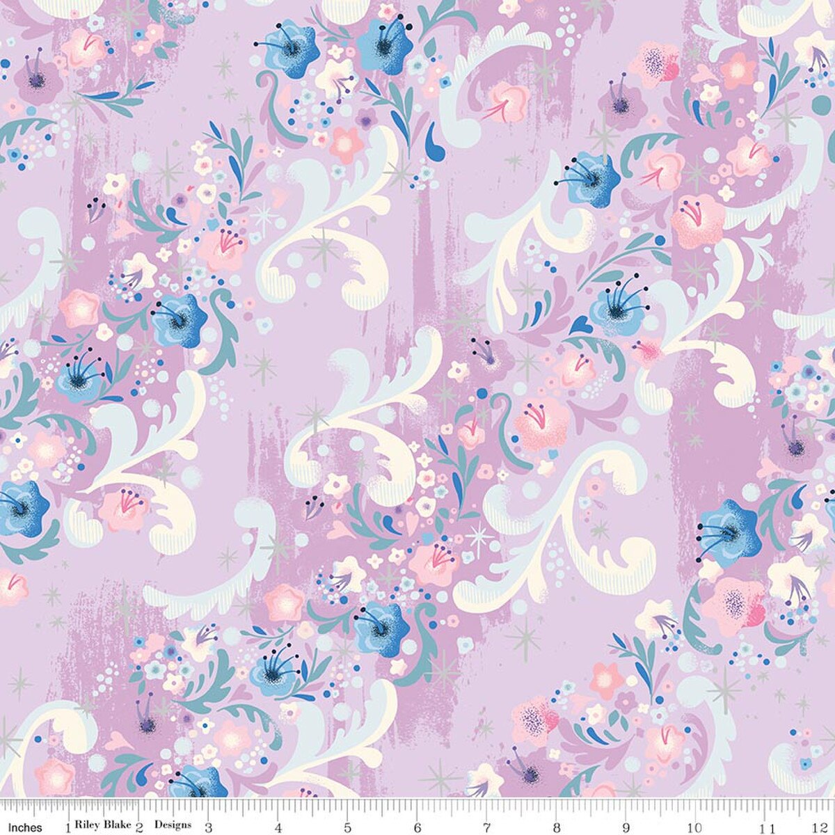 Wishes SC18074-­VANITY Cindy's Flowers Sparkle Jill Howarth Riley Blake Half Yard