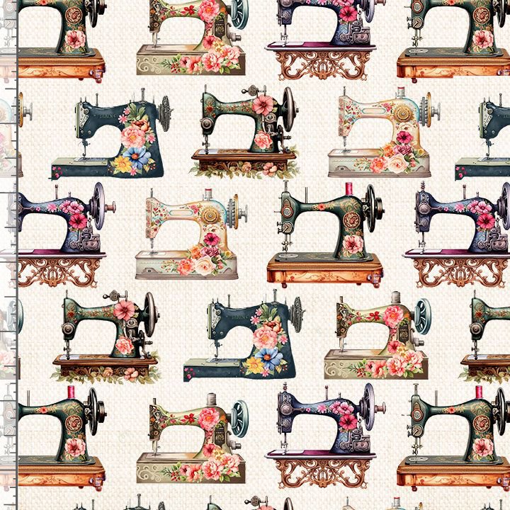 Happy Place Floral Sewing Machines SEW-CD3874 Half Yard
