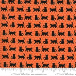 CAT PARADE HALLOWEEN MIDNIGHT MAGIC 2 APRIL ROSENTHAL PRAIRIE GRASS MODA FABRICS 24102 14 HALF YARD