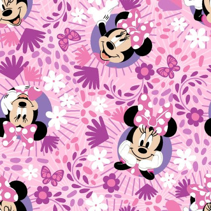 Minnie Icon Badge Pink Disney Licensed Spring Creative SPR80150-A62078 By the Half Yard
