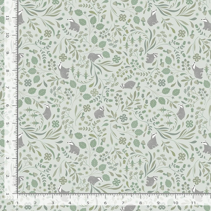 Timber & Tail STELLA-D3857 MIST Masked Bandits Dear Stella Half Yard