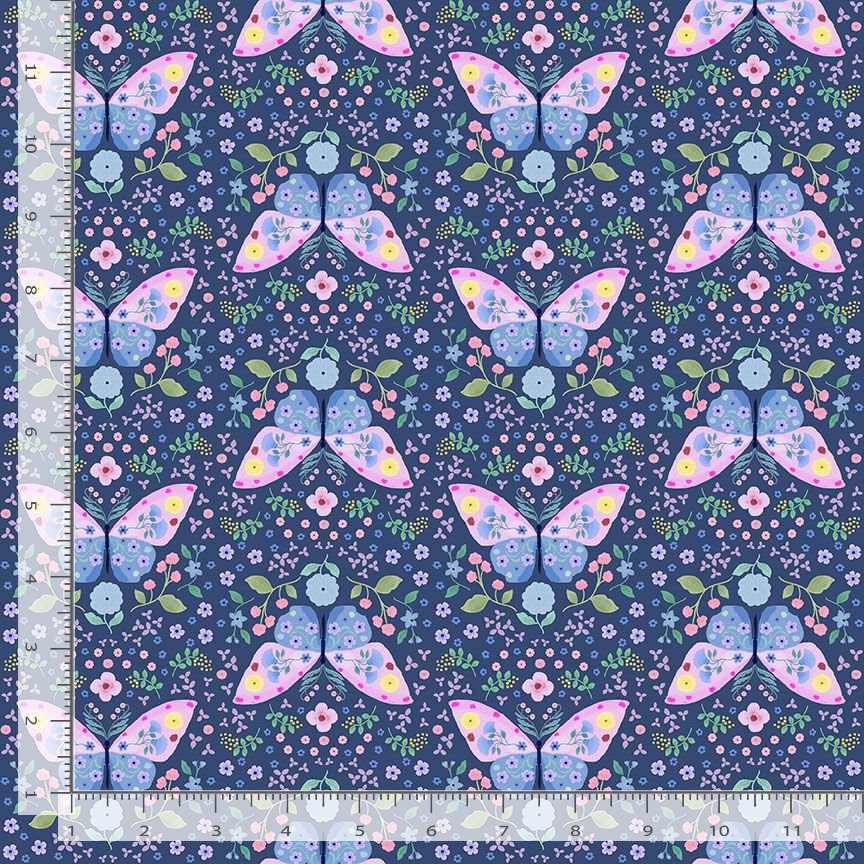 Madame Butterfly STELLA-D3904 TWILIGHT Madame Butterfly Dear Stella Half Yard
