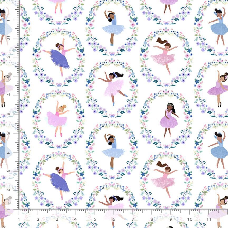 Madame Butterfly STELLA-D3907 WHITE Tutu Fabulous Dear Stella Half Yard