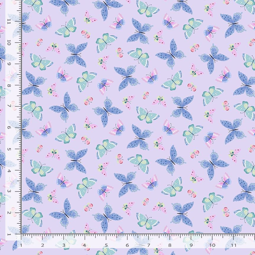 Madame Butterfly STELLA-D3908 LAVENDER Flutter Dear Stella Half Yard