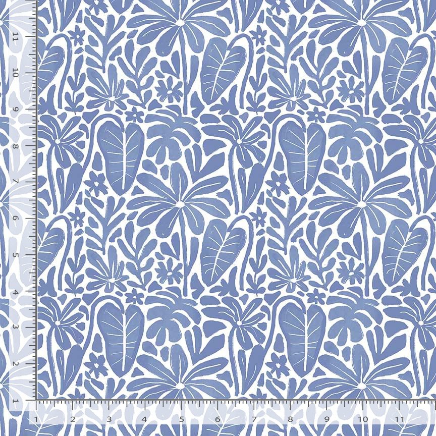 Aloha Palm Blockprint STELLA-DCJ3379 WHITE Dear Stella Half Yard